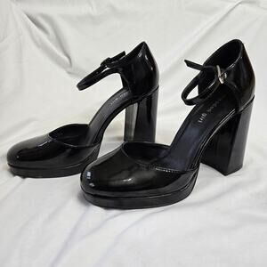 MADDEN GIRL Unaa Black Patent Platform Mary Jane 9.5